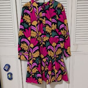 J. Crew Pink and Yellow Floral Kids Dress